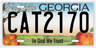 GA license plate CAT2170