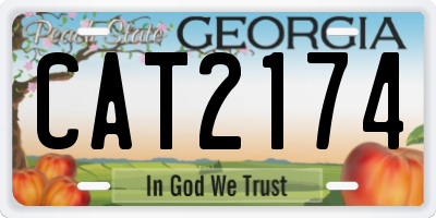 GA license plate CAT2174