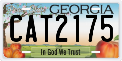 GA license plate CAT2175