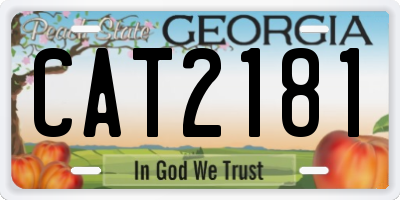 GA license plate CAT2181