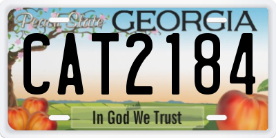 GA license plate CAT2184