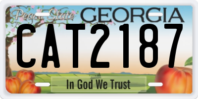 GA license plate CAT2187