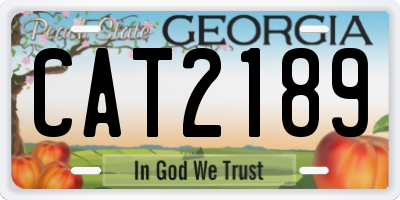 GA license plate CAT2189