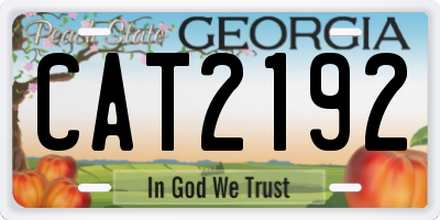 GA license plate CAT2192