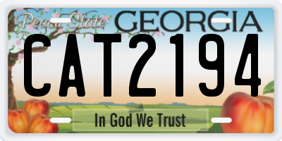 GA license plate CAT2194