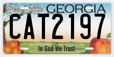 GA license plate CAT2197