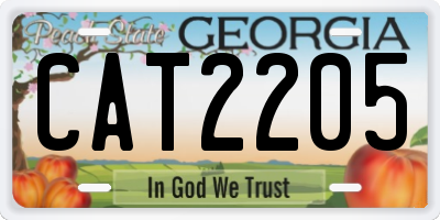 GA license plate CAT2205