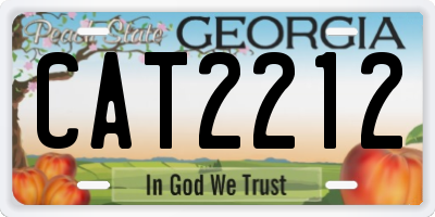 GA license plate CAT2212
