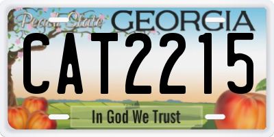 GA license plate CAT2215
