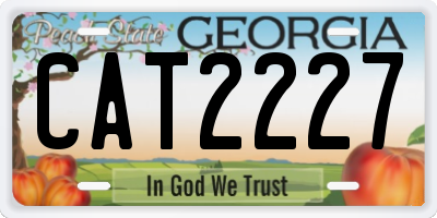 GA license plate CAT2227