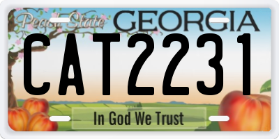 GA license plate CAT2231