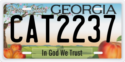 GA license plate CAT2237