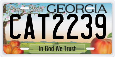 GA license plate CAT2239