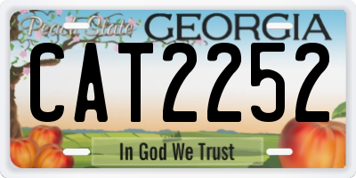 GA license plate CAT2252