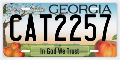 GA license plate CAT2257