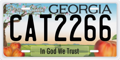 GA license plate CAT2266