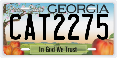 GA license plate CAT2275