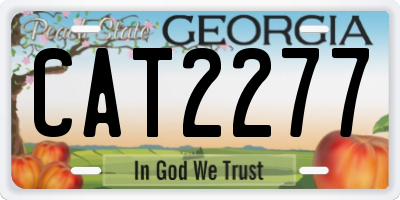 GA license plate CAT2277