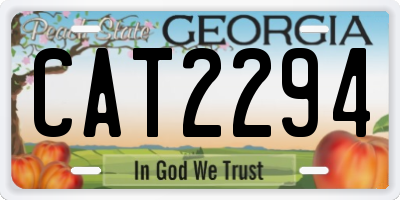 GA license plate CAT2294
