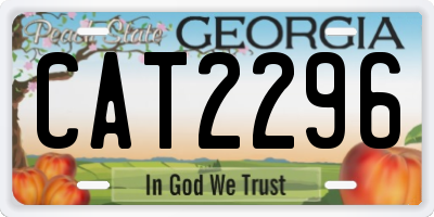GA license plate CAT2296
