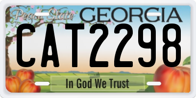 GA license plate CAT2298