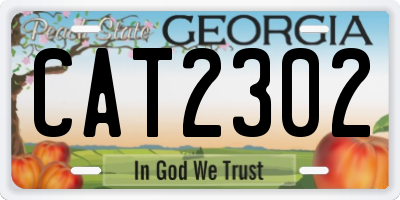 GA license plate CAT2302