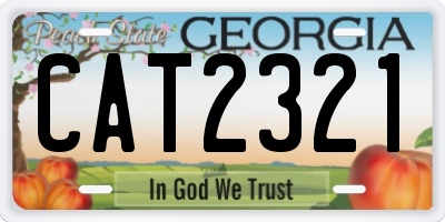 GA license plate CAT2321