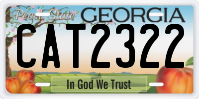 GA license plate CAT2322