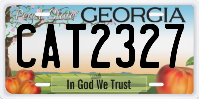 GA license plate CAT2327