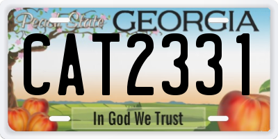 GA license plate CAT2331
