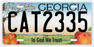 GA license plate CAT2335