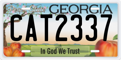 GA license plate CAT2337
