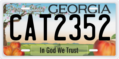 GA license plate CAT2352