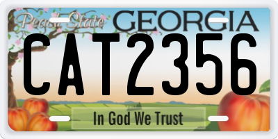 GA license plate CAT2356