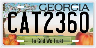 GA license plate CAT2360