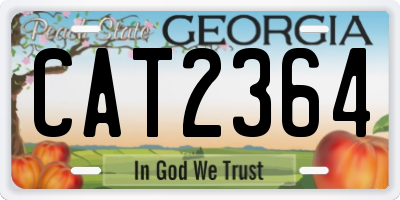 GA license plate CAT2364