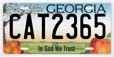 GA license plate CAT2365