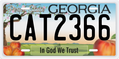 GA license plate CAT2366
