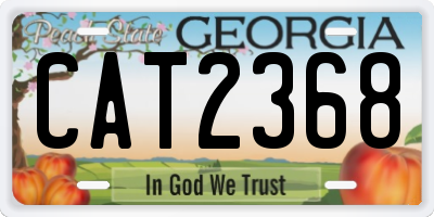 GA license plate CAT2368