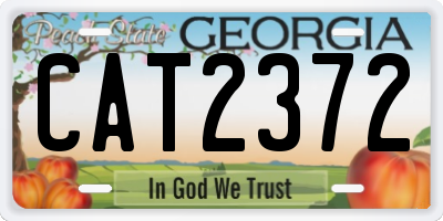 GA license plate CAT2372
