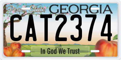 GA license plate CAT2374