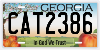 GA license plate CAT2386