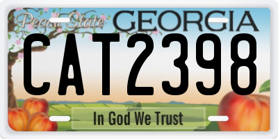 GA license plate CAT2398