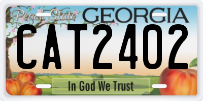 GA license plate CAT2402