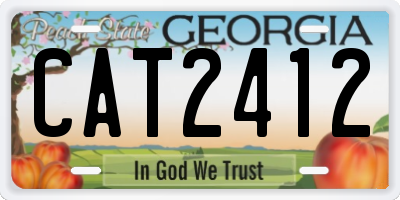 GA license plate CAT2412