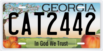 GA license plate CAT2442