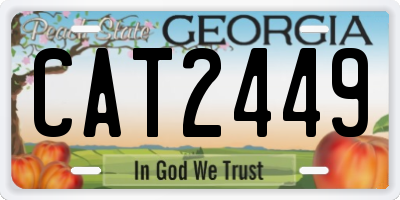 GA license plate CAT2449