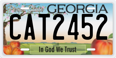 GA license plate CAT2452