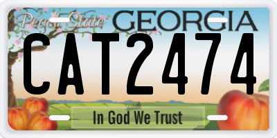 GA license plate CAT2474