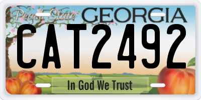 GA license plate CAT2492